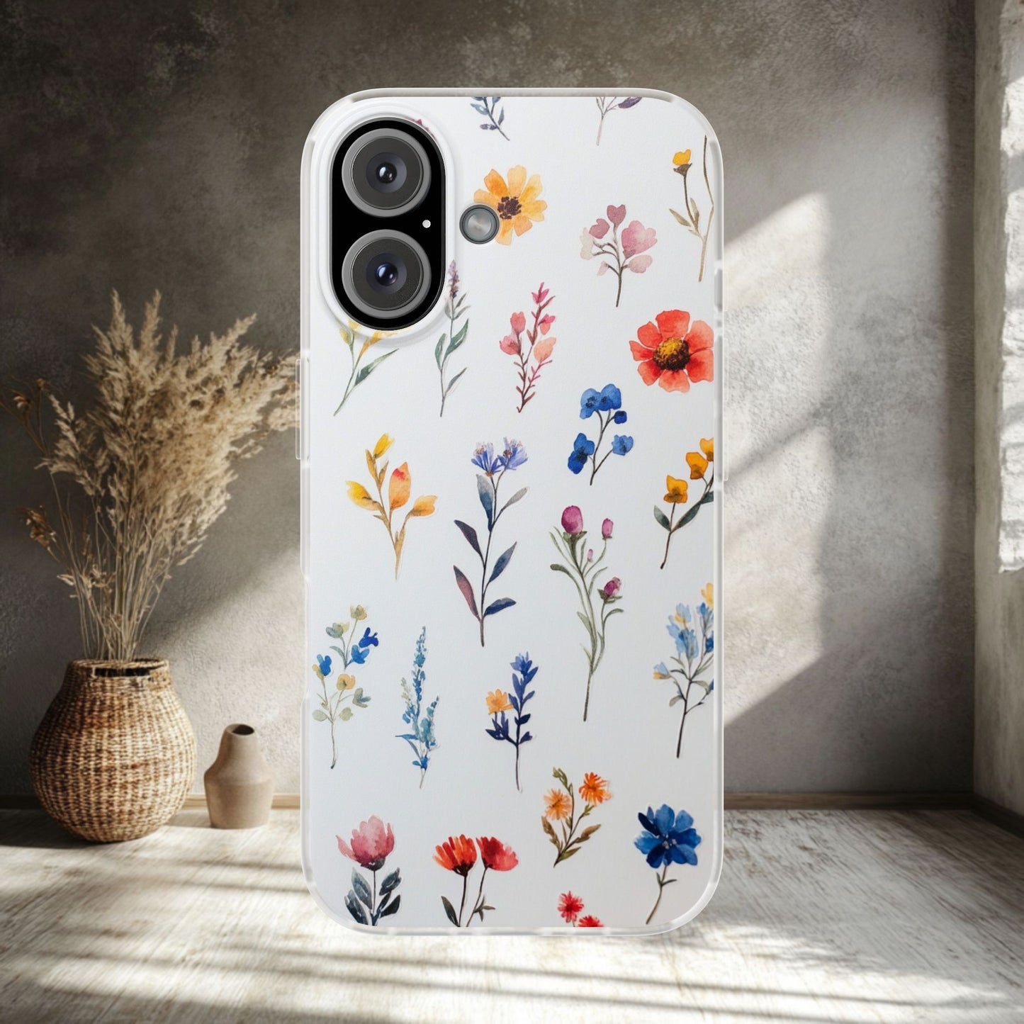 AI Meets Luxury – Limited Edition iPhone 16 Flexi Case | Elegant Floral Watercolor Design
