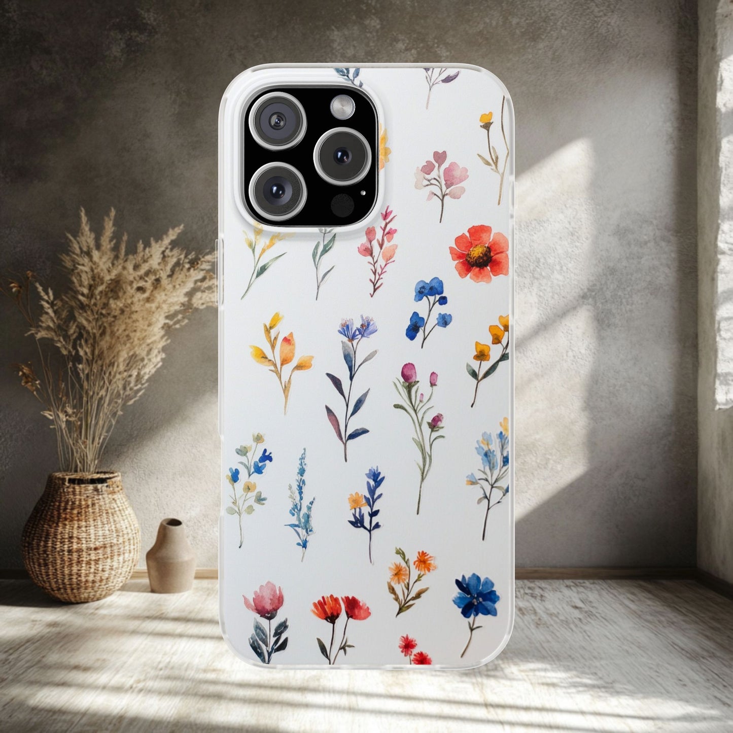 AI Meets Luxury – Limited Edition iPhone 16 Flexi Case | Elegant Floral Watercolor Design
