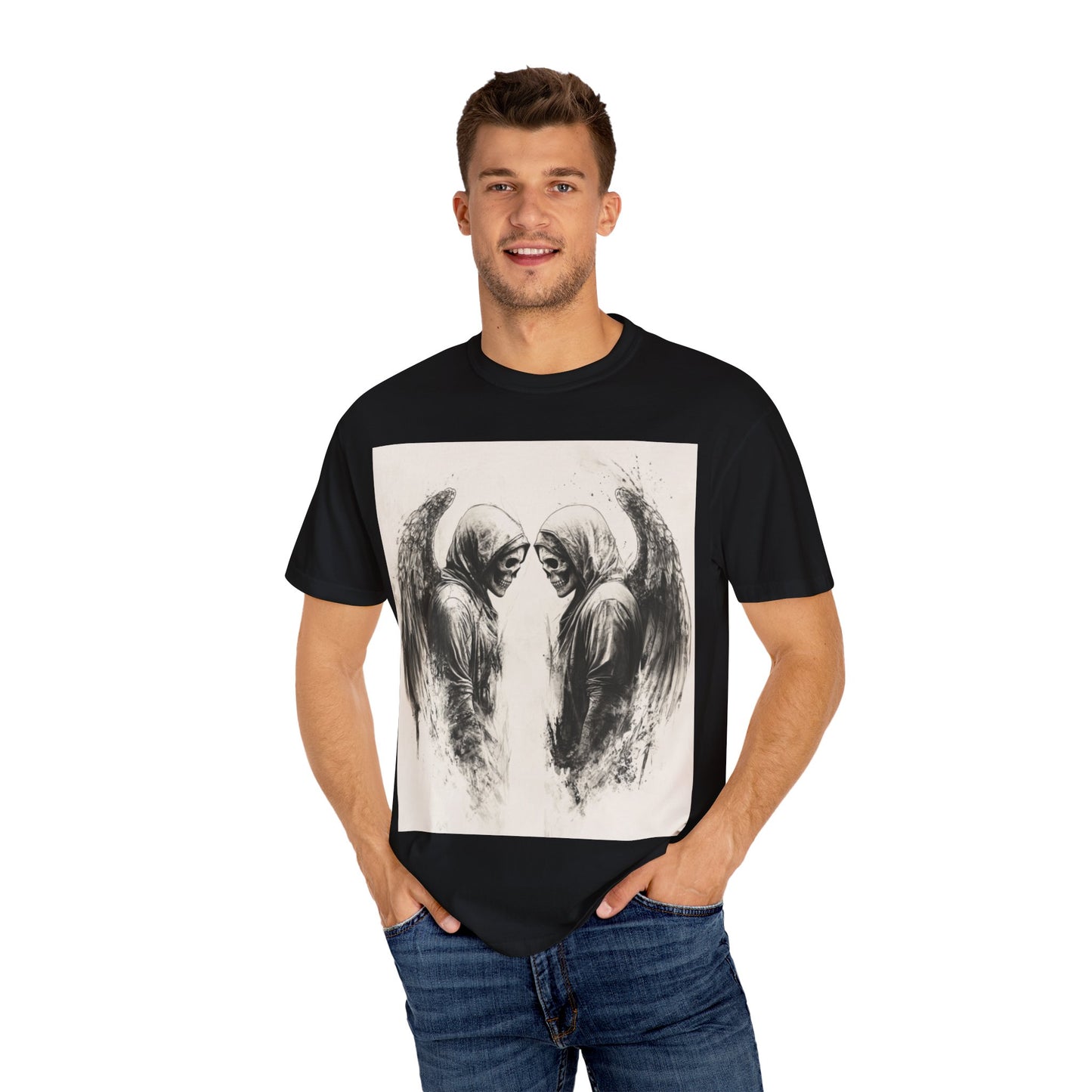 Unisex Garment-Dyed T-shirt – Dark Demon Graphic Design
