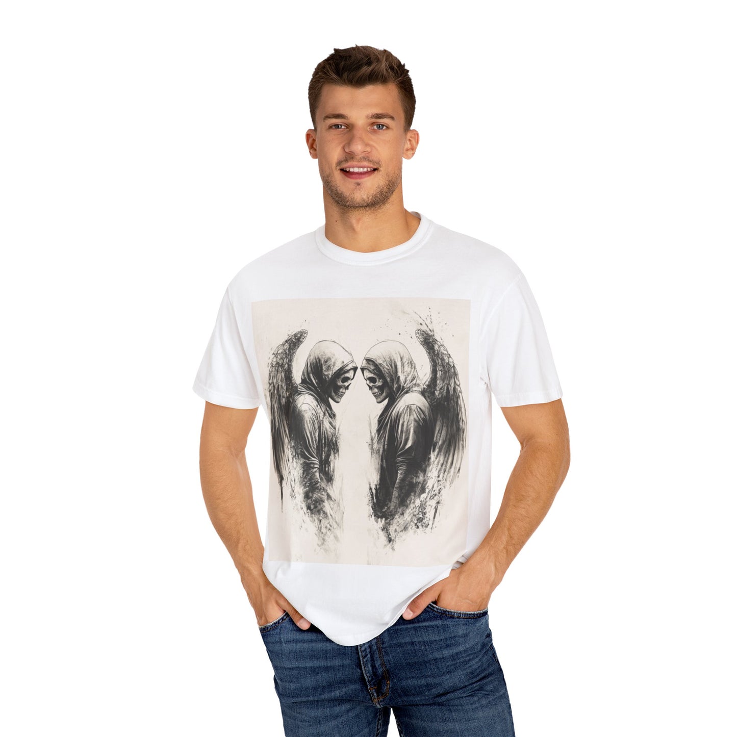 Unisex Garment-Dyed T-shirt – Dark Demon Graphic Design