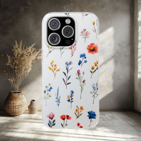 AI Meets Luxury – Limited Edition iPhone 16 Flexi Case | Elegant Floral Watercolor Design